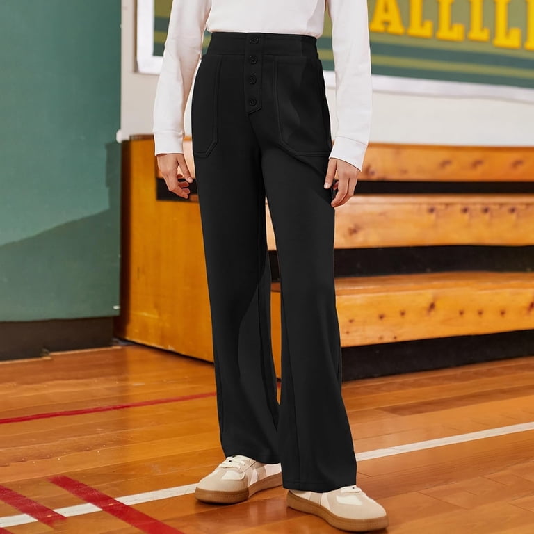 Adeawade Girls Spring Pants Back To School Solid Color Empire