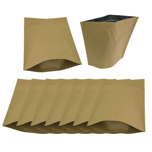 10 Uds. Bolsas Marrones Organizador Bolsa De Comida De Bolsillo Resellable Para Tienda Tienda Snack Sunnimix Bolsas de café