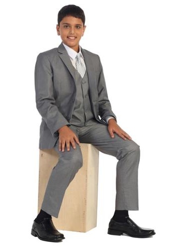 grey pant coat with white shirt