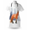 thumbnail image 4 of Fox Apron, Animal Side View Painting on Winter Snowing Backdrop, Unisex Kitchen Bib with Adjustable Neck for Cooking Gardening, Adult Size, Indigo Burnt Orange, by Ambesonne, 4 of 4