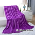 thumbnail image 2 of Unique Bargains Fuzzy Plush Flannel Fleece Throw Blanket Purple 59" x 78", 2 of 8