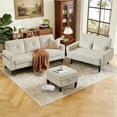 thumbnail image 2 of Soscana Sectional Sofa with Storage Ottoman and Loveseat, Modern 3 Seater L Shaped Couch Love Seat for Living Room Apartment Studio Office,Living Room Furniture Set,Beige, 2 of 8