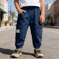 thumbnail image 2 of Gyexs Toddler Boys Jogger Pants Uniform Pants with Pockets Elastic Waist Casual Pants for Kids, 2 of 8
