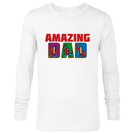 Marvel Spider-Man Amazing Dad Birthday Father’s Day - Long Sleeve T-Shirt for Men - Customized-White