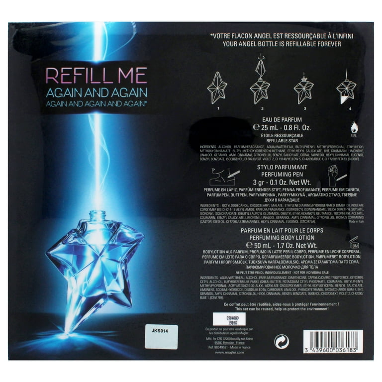 Thierry Mugler Angel , 3 Pc Gift Set 0.8oz EDP Spray, 0.1oz