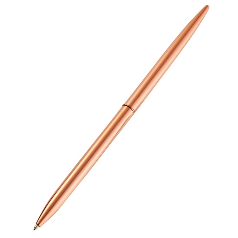 12 Pack Gold Ballpoint Pens for Wedding Guest Book, Bulk Office Supplies,  Black Ink, 1mm Medium Point (Metallic, 6.4 In)