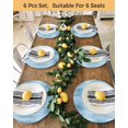 thumbnail image 4 of 13 Inch Round Placemats Set of 6, Light Blue Non Slip Heat Insulation PP Table Mats, Modern Abstract Art Ombre Striped Washable Place Mats for Kitchen Dining Party Table Decor, 4 of 7
