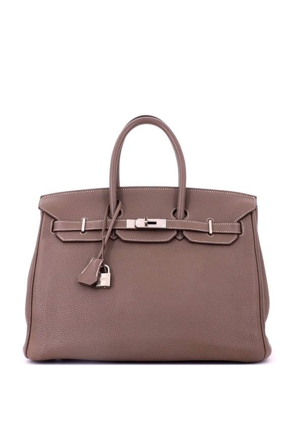 Pre-Owned Birkin Handbag Grey Togo with Palladium Hardware 35 By Rebag