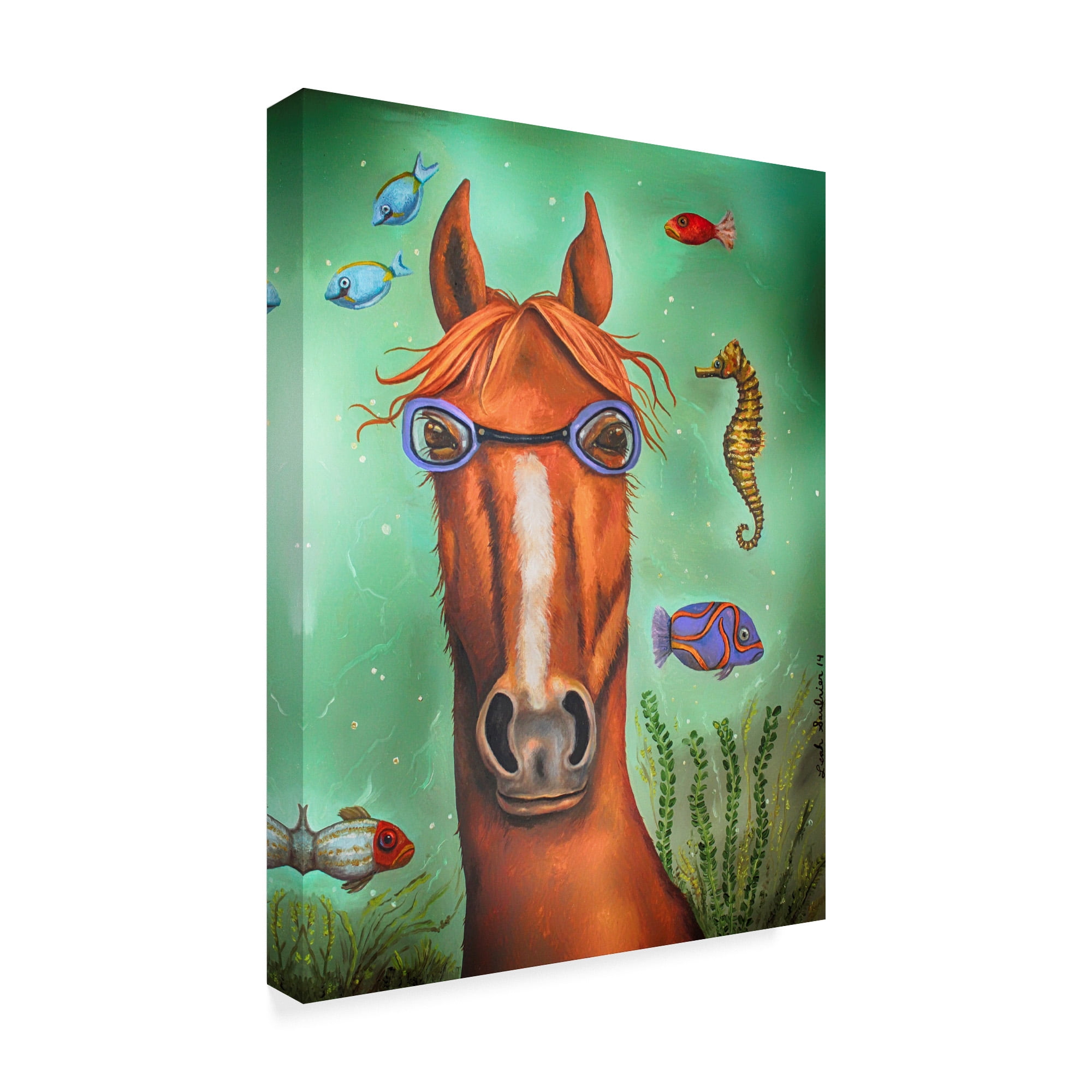 Trademark Fine Art 'Sea Horse Goggles' Canvas Art by Leah Saulnier