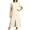 Beige, variant on Levmjia Women's Summer Dress Short Sleeve Crew Neck Side Pocket Casual A Line Midi Dress with Side Slit Loose Fit Solid Color Day Dresses
