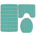 thumbnail image 1 of ABPHQTO Formas de estilo de arte turquesa como líneas de cuadrados geométricos Juego de alfombras de baño de 3 piezas Alfombra de baño Alfombra de contorno y tapa de inodoro ABPHQTO Cont-CHAPPLE-27000, 1 of 2