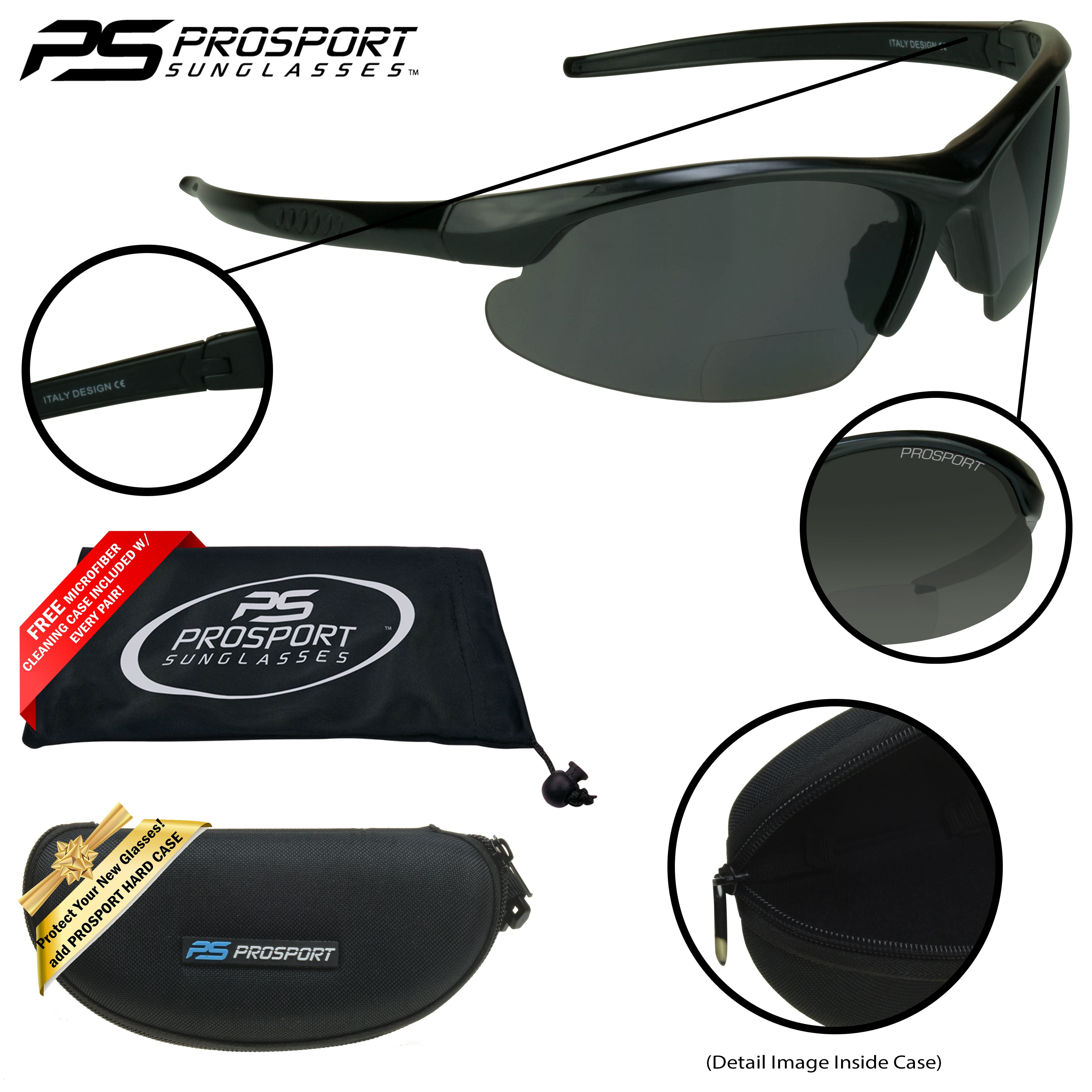 proSPORT Polarized Bifocal Sunglasses Men Women Anti Glare Wrap Around