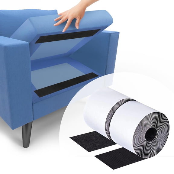 NAISHIER 4 Inch x 32.8 Feet Black Hook and Loop Tape with Adhesive, Nylon Heavy Duty Hook and Loop Tape Strips, Non Slip Rug Grippers, Wall Adhesive Strips