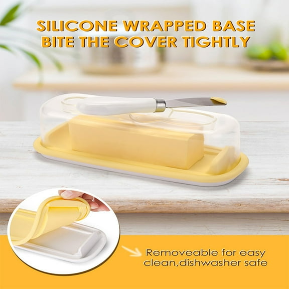 Butter Dish With Lid for Countertop,Airtight Butter Dish with Lid and Knife and Knife Keep Butter Fresh,Easy Scoop,Butter Keeper,Butter Holder(1pc Knife 7.5*3in)