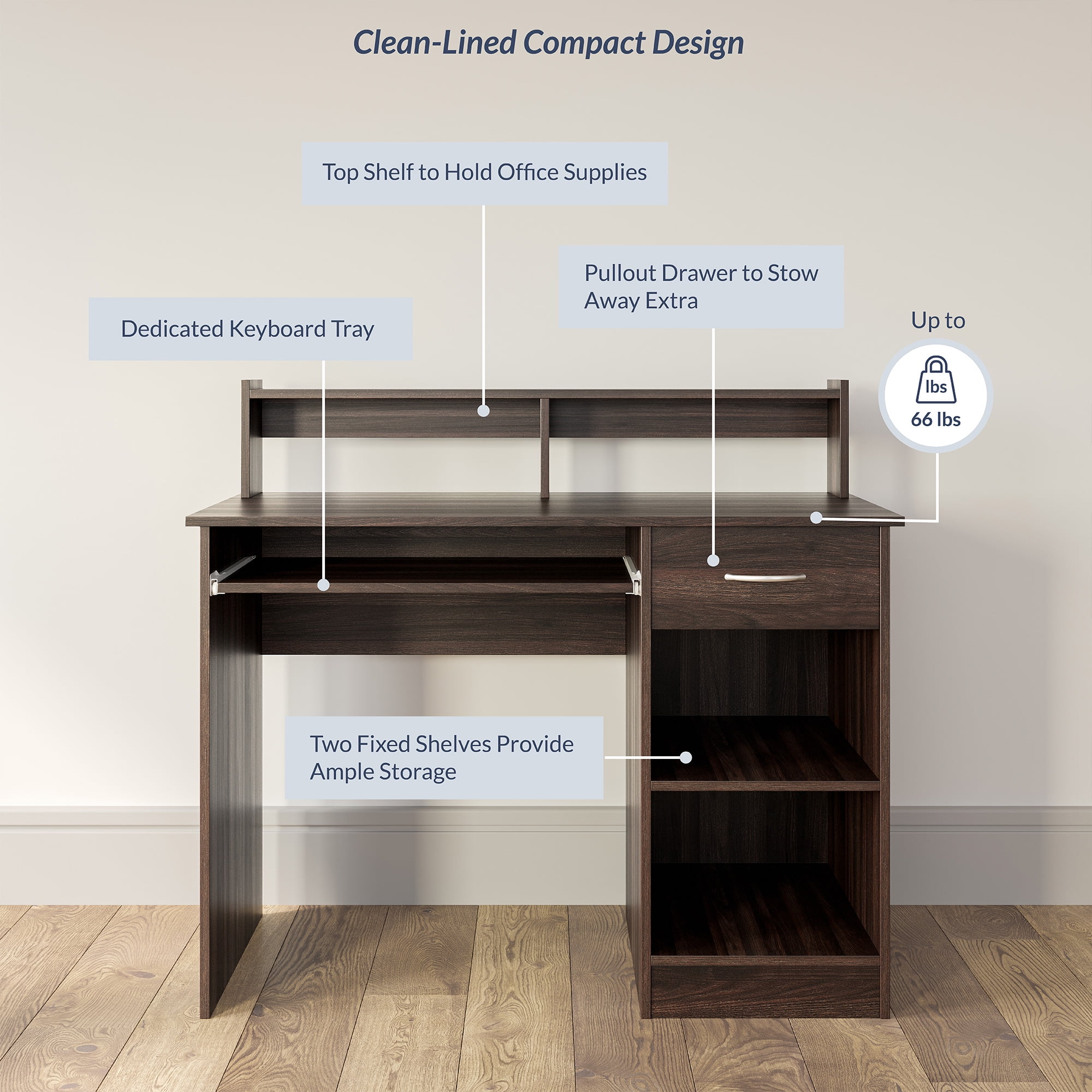 Santoro desk clearance with hutch