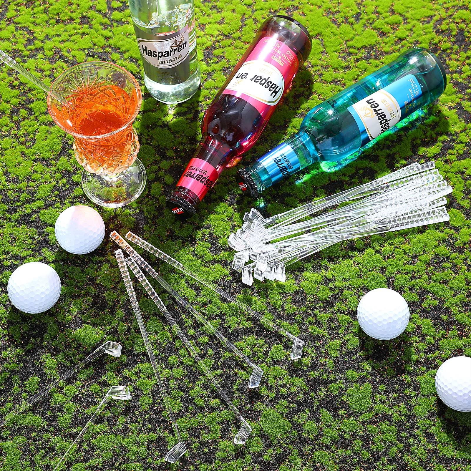Trianu 100 Pcs Golf Club Swizzle Stir Sticks 7.3 inch Plastic