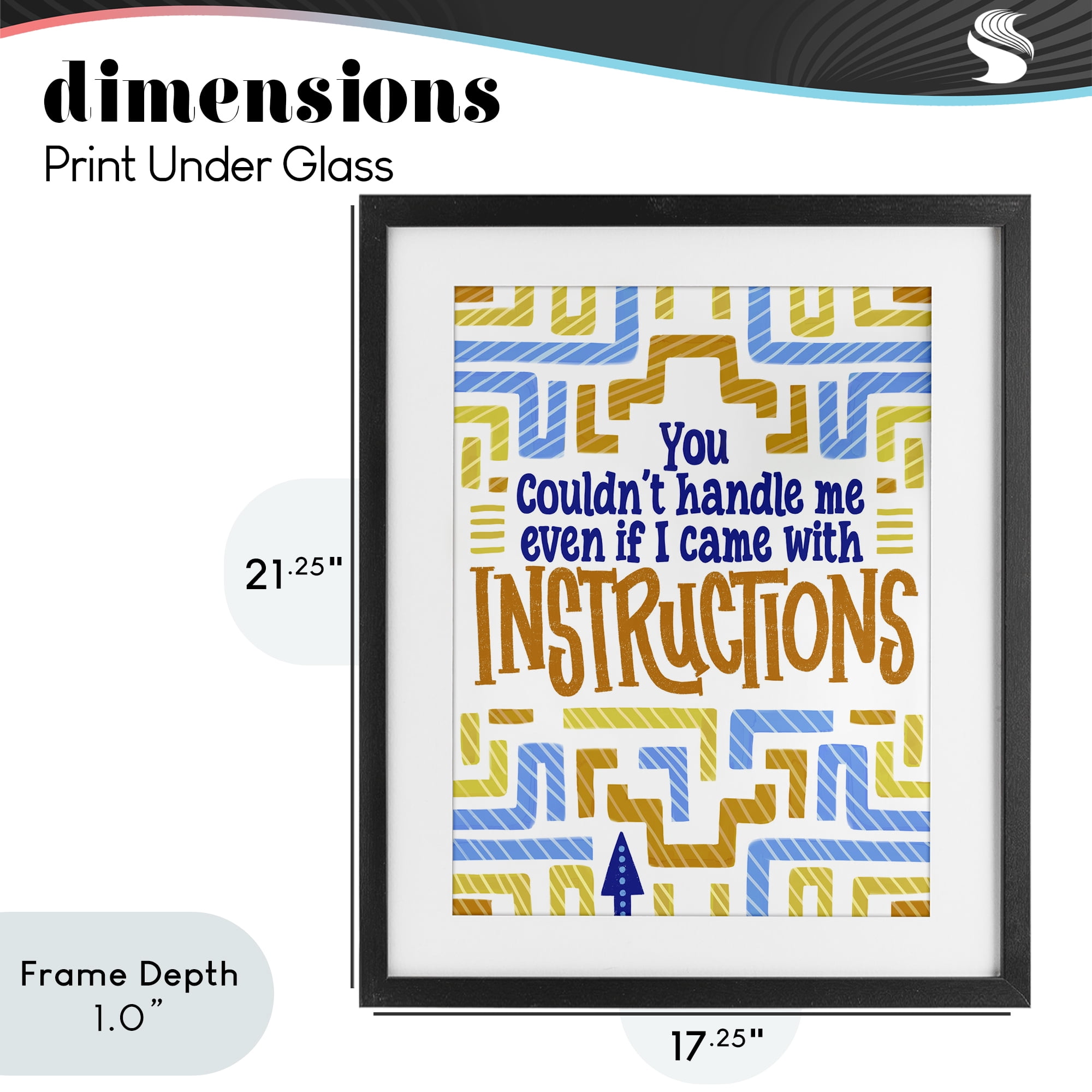 Stupell Industries Funny Can't Handle Me Black Framed Print Under Glass, design by Connie Summers