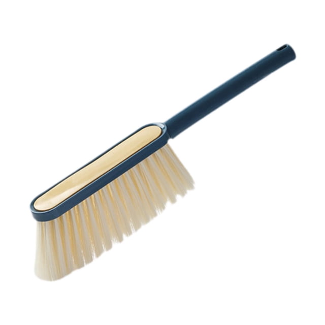 Cepillo de cama Cepillo para polvo con mango largo Limpiador Versátil Cerdas suaves Escoba de mano Azul