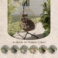 thumbnail image 6 of LeisureMod Summit Outdoor Egg Chair - Hanging Swing Chair with Stand, Brown Frame & Plush Brown Cushions, Hammock Basket Chair for Patio, Garden, Balcony, or Bedroom, 6 of 9