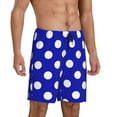 thumbnail image 2 of Xecao Blue And White Polka Dot Print Men's Sleepwear Shorts Pajama Bottom Lounge Short ,Nightwear with Convenient Pockets for Relaxed Home Wear-XX-Large, 2 of 6