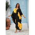 thumbnail image 6 of Bsubseach Fashion 100% Polyester Floral Print V-Neck Batwing Sleeve Loose Caftan Maxi Dress, One Size, Women's Swimwear Cover-Ups Beachwear Kaftan, 6 of 6
