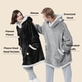 thumbnail image 2 of Sudadera con capucha para adultos y niños, forro sherpa, color gris, 2 of 6