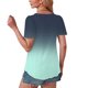 thumbnail image 3 of mfyjkho Tops Para Mujer, Camiseta De Manga Corta Con Cuello Redondo Y Degradado Para Mujer, Primavera/Verano Tops De Gimnasio Para Mujer M, 3 of 7