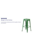thumbnail image 4 of Flash Furniture Commercial Grade 30" High Backless Green Metal Indoor-Outdoor Barstool with Square Seat, 4 of 12