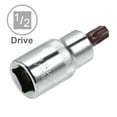 thumbnail image 3 of Uxcell T45 2.17'' Length 1/2-Inch Drive Torx Bit Sockets S2 Steel Silver Tone 1pcs, 3 of 4