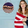 thumbnail image 4 of Mustacti Patriotic USA Star Spangled Welcome Sign Large Outdoor/Indoor Decorative Plaque With Flag Design Rustproof Metal Fade For July 4th Celebrations Year Round 30x30cm, 4 of 7