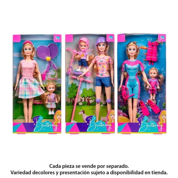 Muñeca Brittany de Plástico con Accesorios Multicolor Varios modelos 1 pieza