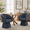 Blue, variant on VKNOW Upholstered Swivel Dining Chair with Barrel Back, Modern Chenille Dining Room Chair for Kitchen and Living Room, Light Gray