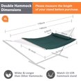 thumbnail image 4 of SUNCREAT Hammocks 2 Person Hammock with Hardwood Spreader Bar, Double Rope Hammock with Polyester Pad, Dark Green, 4 of 6