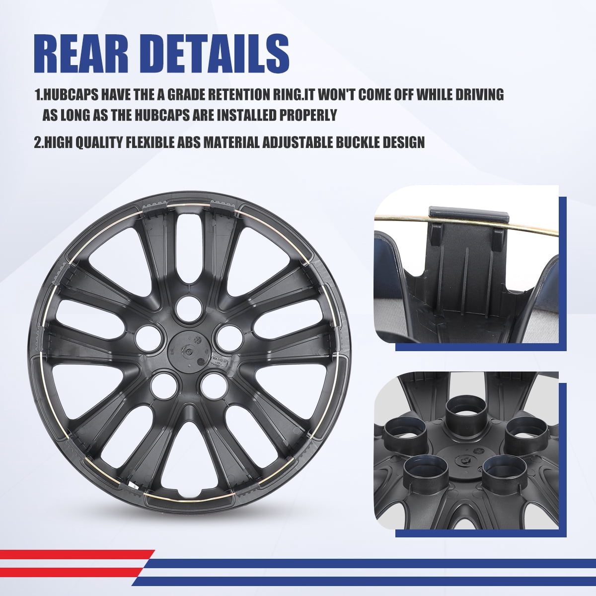 (Set of 4) 16" Hubcap Wheel Rim Cover for Nissan Altima Sedan 2013 2014 2015 2016 2017 2018,Compatible with Steel Wheels,Snap on Hub Caps Replacement,PP Material,Black Lacquer & Blue Lacquer