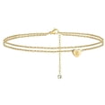 thumbnail image 1 of Fiudx Pulseras de Playa con Inicial de Corazón para Mujer (2022), Delicadas Tobilleras En Capas Bañadas En Oro de 14 Quilates, con Inicial de Letra y Corazón, Joyería de Playa., 1 of 2