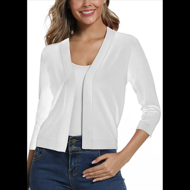 Cárdigan Corto de 3/4 para Mujer, Elegante, Color , Talla L