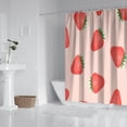 thumbnail image 2 of Strawberry Plants Fruit Light Pink Pattern Shower Curtain 84"x72" ,Bathroom Decorative Shower Curtains Set with 12 Hooks,Modern Waterproof Washable Shower Curtain, 2 of 6