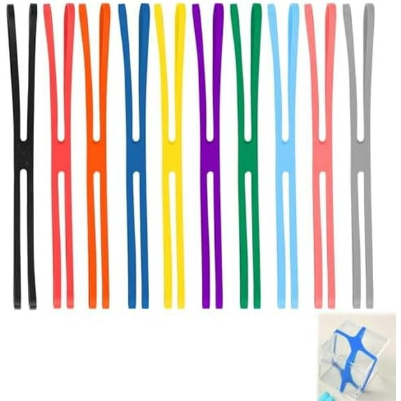 10PCS Band Silicone Rubber Bands, 9 Inch H Assorted Color Elastic Rubber Wrapping Bands, Heavy Duty Wide Rubber Straps for Books, Cameras, Art, Cooking, Exercise, Bag Wraps$$Office