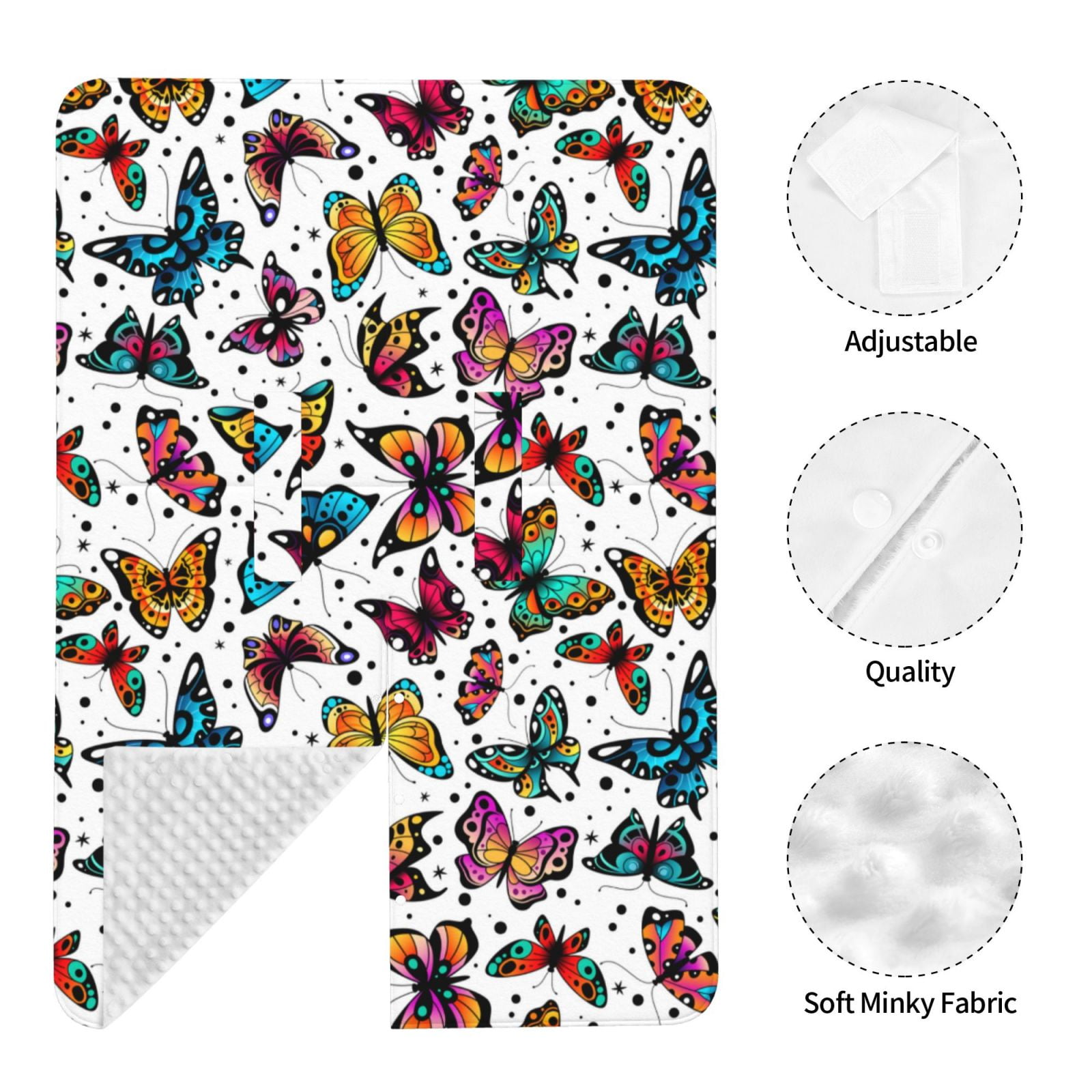 Car Seat Cover Baby - Colorful Flying Butterflies Breathable Infant Car Seat Cover for Baby Carseat, Lightweight Comfort Baby Essentials Must Haves Newborn Stuff for Girl Boy