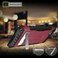 thumbnail image 2 of Case for iPhone 8, Burgundy Tri-Shield Rugged Cover [with Kickstand + Credit Card Wallet Slot + Wrist Strap] for Apple iPhone 8, iPhone 7, 2 of 6