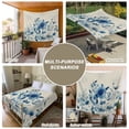 thumbnail image 6 of Blue Ombre Floral Tapestry for Bedroom Wall Hanging Tapestry, Spring Elegant Flowers Beige Rustic Ceiling Backdrop Tapestries Poster Blanket Wall Decor for Teens Room Living Room Dorm 55" x 73", 6 of 8