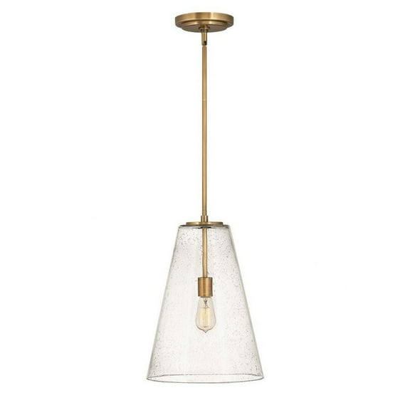 One Light Medium Pendant in Transitional-Modern-Scandinavian Style 13 inches Wide By 18.5 inches High-Heritage Brass Finish Bailey Street Home