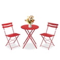 thumbnail image 1 of QinaQin Patio Bistro Set with Foldable Table and 2 Chairs, Powder Coated Metal Frame, 3Pcs, 1 of 8