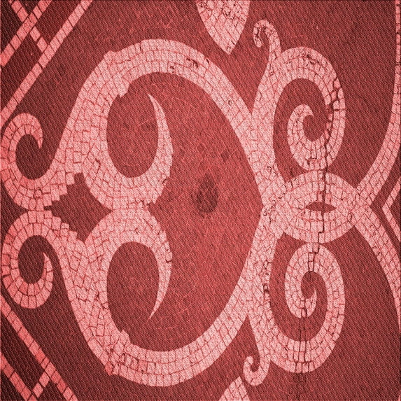 Ahgly Company Indoor Square Patterned Love Red Area Rugs, 5' Square