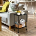 thumbnail image 7 of 2-Tier Rolling Side End Table, Black, 7 of 7
