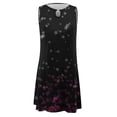 thumbnail image 4 of HKEJIAOI Robe Florale pour Femmes Robe d'Anniversaire Mode Féminine Imprimée Confortable Sans Manches Décontractée Tops Robe Économies Liquidation Noir, 4 of 4