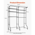 thumbnail image 3 of VEVOR Over Washer and Dryer Storage Shelves, 6 Tiers Laundry Room Drying Rack with Hanger Rod and Hooks, Two Rows Adjustable Washer Shelves Space Saver, for Laundry Room Storage & Organization, Black, 3 of 8