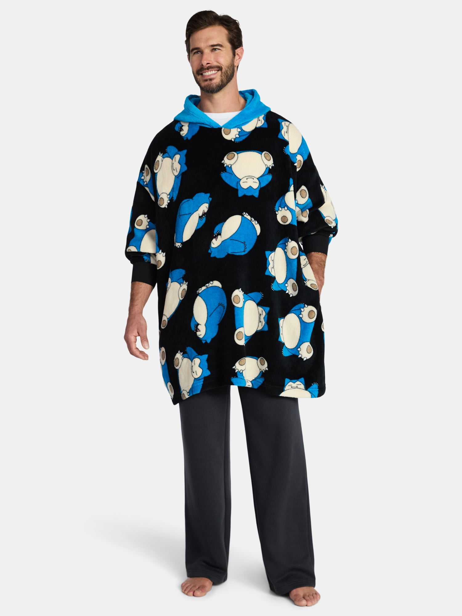 Pokemon Men's and Big Men's Oversized Graphic Hooded Sweatshirt, One Size Fits Most