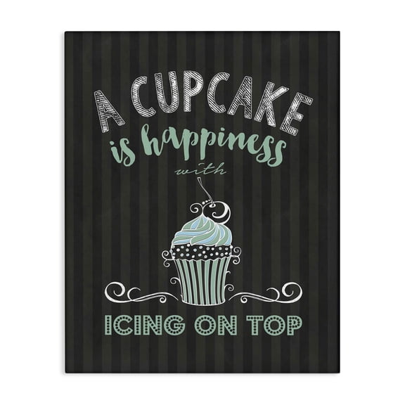 Cupcake Is Happiness with Icing Canvas Wall Art, design by Lettered and Lined