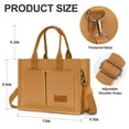 thumbnail image 2 of Gocvo Canvas Tote Bag for Women, Large Multi-Pocket Shoulder Handbag, Crossbody Messenger Bag, Brown, 2 of 6